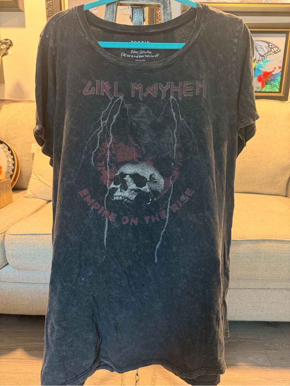 Torrid Black Graphic Tee with White Print